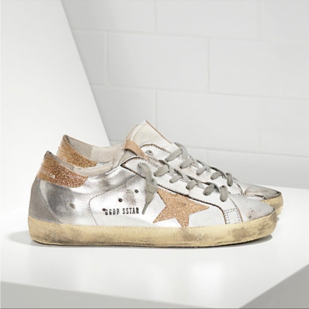 Golden Goose Superstar, Gold and Silver, Size 40 for Sale